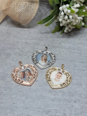 Relicário Coração com strass - Imagem 3