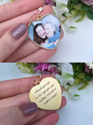 Relicário Coração com gravação a laser